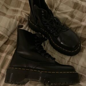 Black Platform Combat Boots